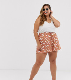 Фактурные присборенные шорты с принтом ASOS DESIGN Curve - Мульти