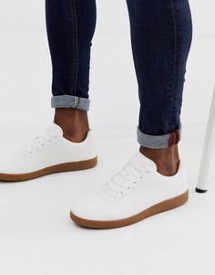 Белые кроссовки из искусственной замши на шнуровке и резиновой подошве ASOS DESIGN - Белый