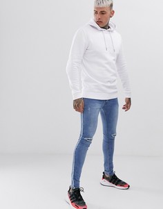 Белый удлиненный худи ASOS DESIGN - Белый
