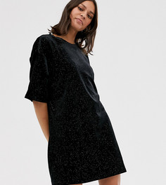 Бархатная футболка Monki - Черный