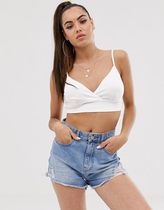 Белый бралетт в рубчик ASOS DESIGN - Белый