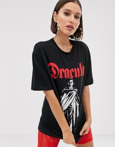 Oversize-футболка с принтом Дракулы Criminal Damage x monsters - Черный