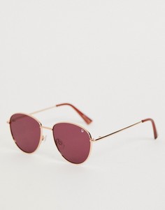 Круглые солнцезащитные очки в золотисто-розовой оправе Dusk To Dawn - Nouveau - Розовый