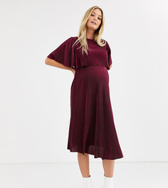 Плиссированное платье миди с кроп-топом ASOS DESIGN Maternity Nursing - Красный