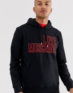 Худи с вышитым логотипом Love Moschino - Черный
