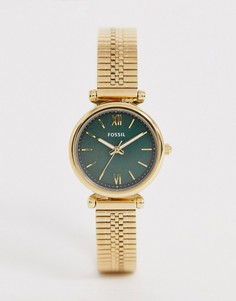Часы с сетчатым ремешком Fossil ES4645 Mini Carlie - 28 мм - Золотой