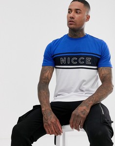 Темно-синяя футболка с большим логотипом на груди Nicce - Темно-синий