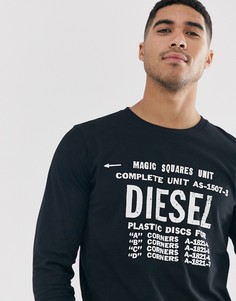 Черная футболка с длинным рукавом и логотипом Diesel T-Diego-B6 - Черный