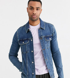 Выбеленная джинсовая куртка в стиле вестерн ASOS DESIGN Tall - Синий