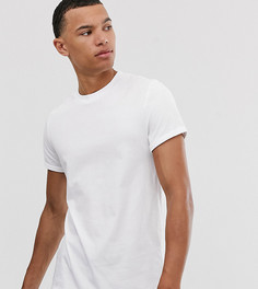 Белая футболка с круглым вырезом и отворотами на рукавах ASOS DESIGN Tall - Белый
