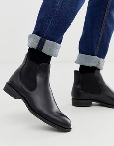 Черные кожаные ботинки челси Selected Homme - Черный