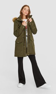 Парка с капюшоном Stradivarius