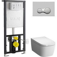 Комплект Vitra Metropole V-Care Basic с инсталляцией, безободковый, с микролифтом (5674B003-6103, 700-1873)