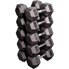 Набор гантелей Body Solid гексагональных: 5 пар от 24,75 кг до 33,75 кг с шагом 2,25 кг SDRS650