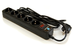 Сетевой фильтр Krauler 5 розеток 3м Black KR-5-3,0M (B)