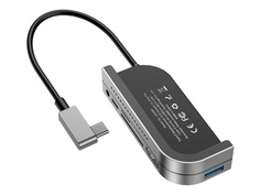Хаб USB Baseus Bend Angle No.7 Multifunctional Type-C HUB Converter Dark Grey CAHUB-WJ0G