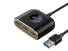 Хаб USB Baseus Square Round 4in1 USB HUB Adapter USB 3.0 - USB 3xUSB 2.0 1m Black CAHUB-AY01