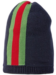 Gucci Kids вязаная шапка бини с отделкой Web