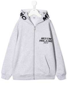 Msgm Kids худи на молнии с логотипом