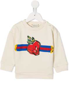 Gucci Kids толстовка в полоску с принтом