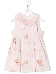 Lapin House платье с воротником из искусственного меха