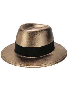 Saint Laurent шляпа-трилби с эффектом металлик