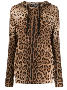 Dolce & Gabbana кашемировое худи с леопардовым узором