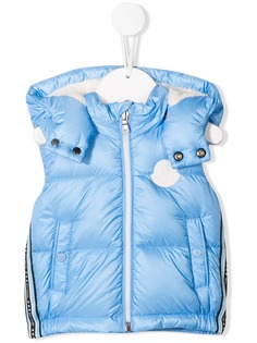 Moncler Kids дутый жилет с полосками по бокам