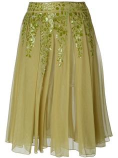 Romeo Gigli Pre-Owned декорированная плиссированная юбка