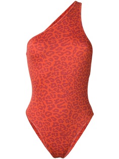 Sian Swimwear купальник на одно плечо с леопардовым принтом