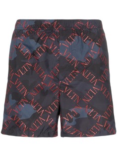 Valentino камуфляжные плавки-шорты с логотипом