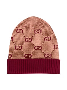 Gucci Kids вязаная шапка бини с узором GG
