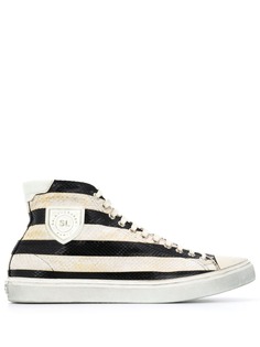 Saint Laurent высокие кеды Bedford с полоску