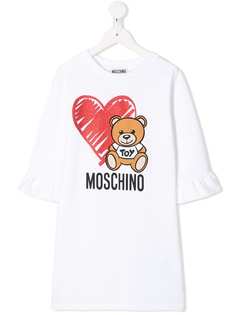 Moschino Kids платье-футболка с принтом