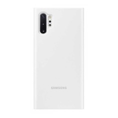 Чехол (флип-кейс) SAMSUNG Clear View Cover, для Samsung Galaxy Note 10+, белый [ef-zn975cwegru]