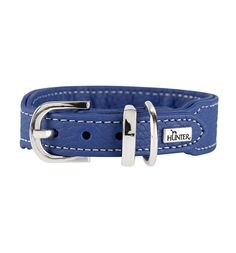 Hunter ошейник для собак Cannes Mini 37 (29-34)/2,5 см натуральная кожа синий