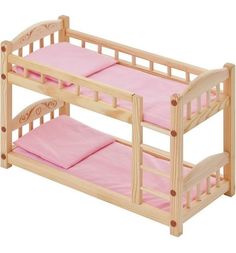Кровать для кукол Paremo розовый текстиль