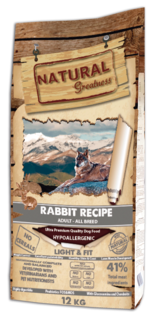 Сухой корм Natural Greatness Rabbit Recipe с избыточным весом, 12 кг
