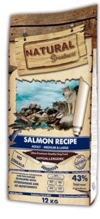 Сухой корм Natural Greatness Salmon Recipe Sensitive для взрослых собак с чувствительным пищеварением, 12 кг