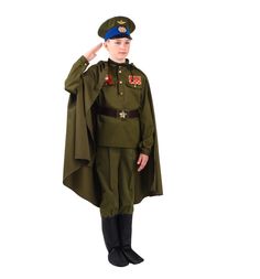 Карнавальный костюм Пуговка Полевой Командир, цвет: хаки
