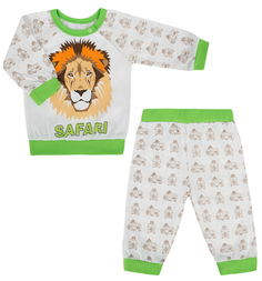 Пижама брюки/кофта Leader Kids Сафари, цвет: белый