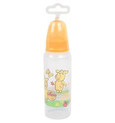 Бутылочка Мир Детства с силиконовой соской полипропилен с рождения, 250 мл, цвет: оранжевый