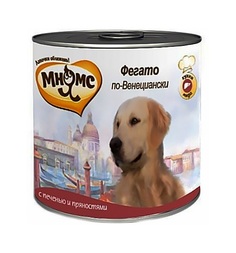 Влажный корм Мнямс для взрослых собак, фегато по-венециански (телячья печень/пряности), 600г