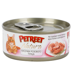 Влажный корм Petreet для взрослых кошек, кусочки розового тунца, 70г