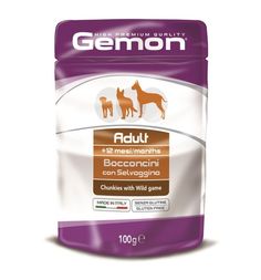Влажный корм Gemon для взрослых собак, дичь, 100г