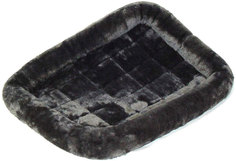 Лежанка для собак и кошек MidWest Pet Bed меховая, цвет: серый, 56*33 см