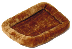 Лежанка для собак и кошек MidWest Pet Bed меховая, цвет: коричневый, 76*53 см