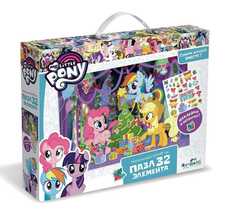 Пазл напольный My Little Pony 32 элемента Ёлочка-красавица +наклейки