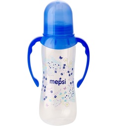 Бутылочка Mepsi С ручками полипропилен с 4 мес, 250 мл, цвет: голубой