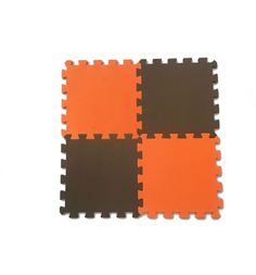 Коврик-пазл Eco-cover (16 дет.), цвет: оранжевый/коричневый 100 х 100 см